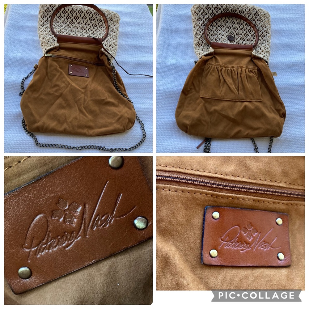 Patricia Nash Cream and Brown Crochet Tote - Picture 11 of 17